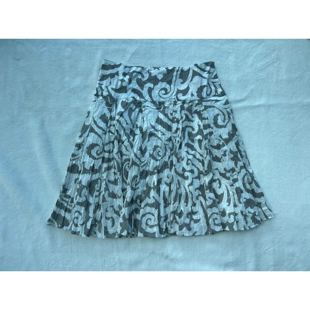 INC International Concepts Womans Taupe Beige Sequined Flare Lined Skirt  Size 4